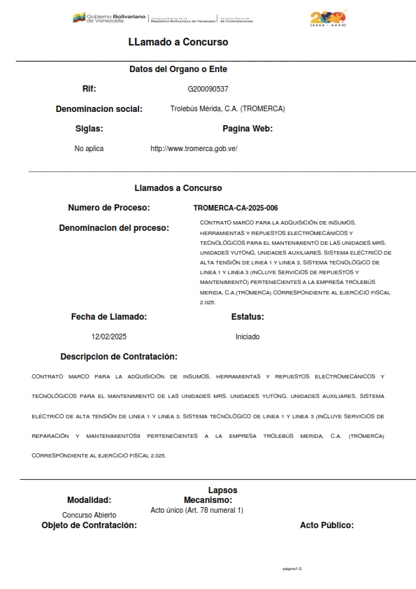 TROMERCA CA 2025 006 001