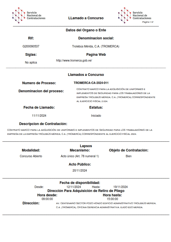 TROMERCA CA 2024 011 001