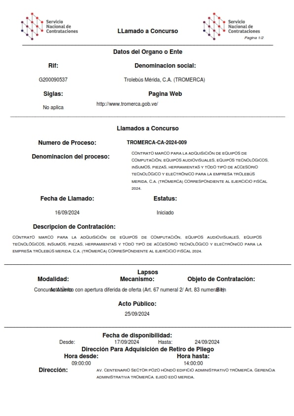 llamado concurso TROMERCA CA 2024 009 002 min